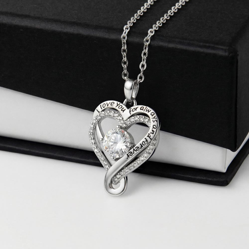 A Brilliant 7mm Cubic Zirconia "Love You Always" Necklace