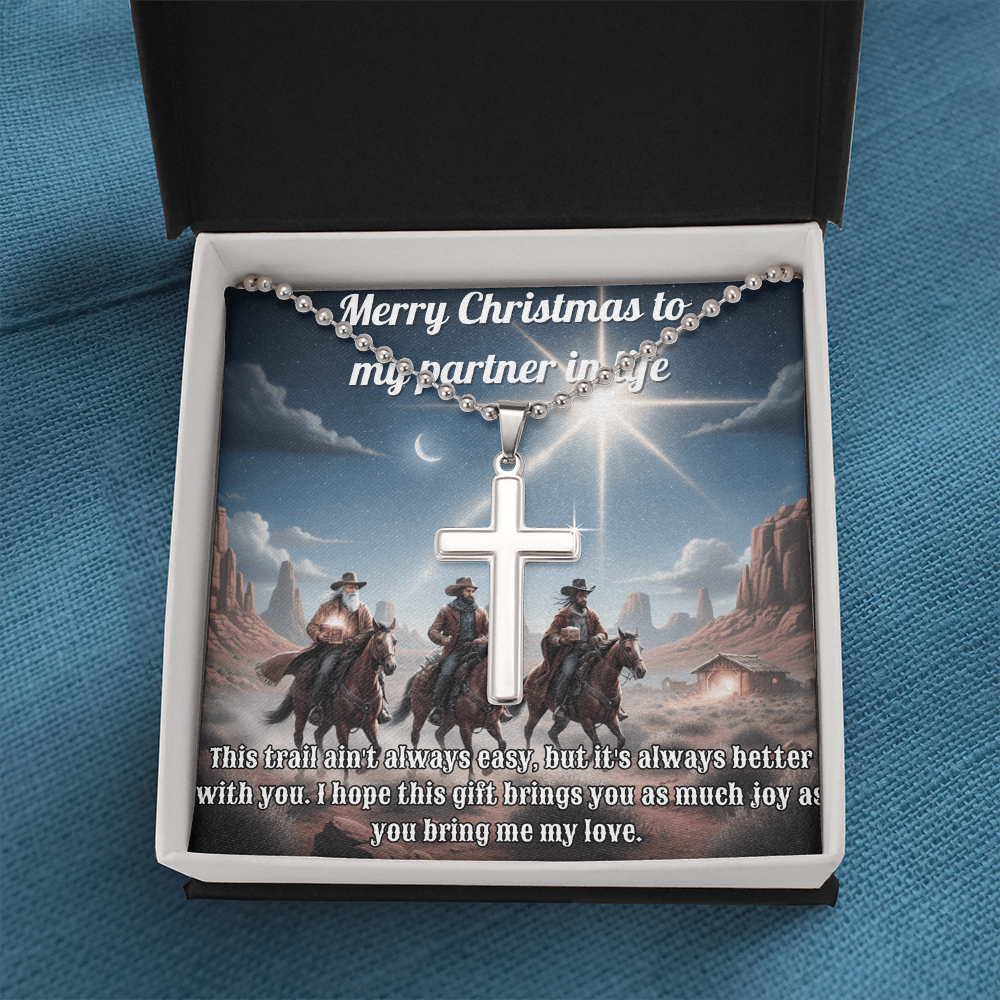 Artisan Cross Necklace For Him/Her Western-Style 3 Wise Men Christian Message Card