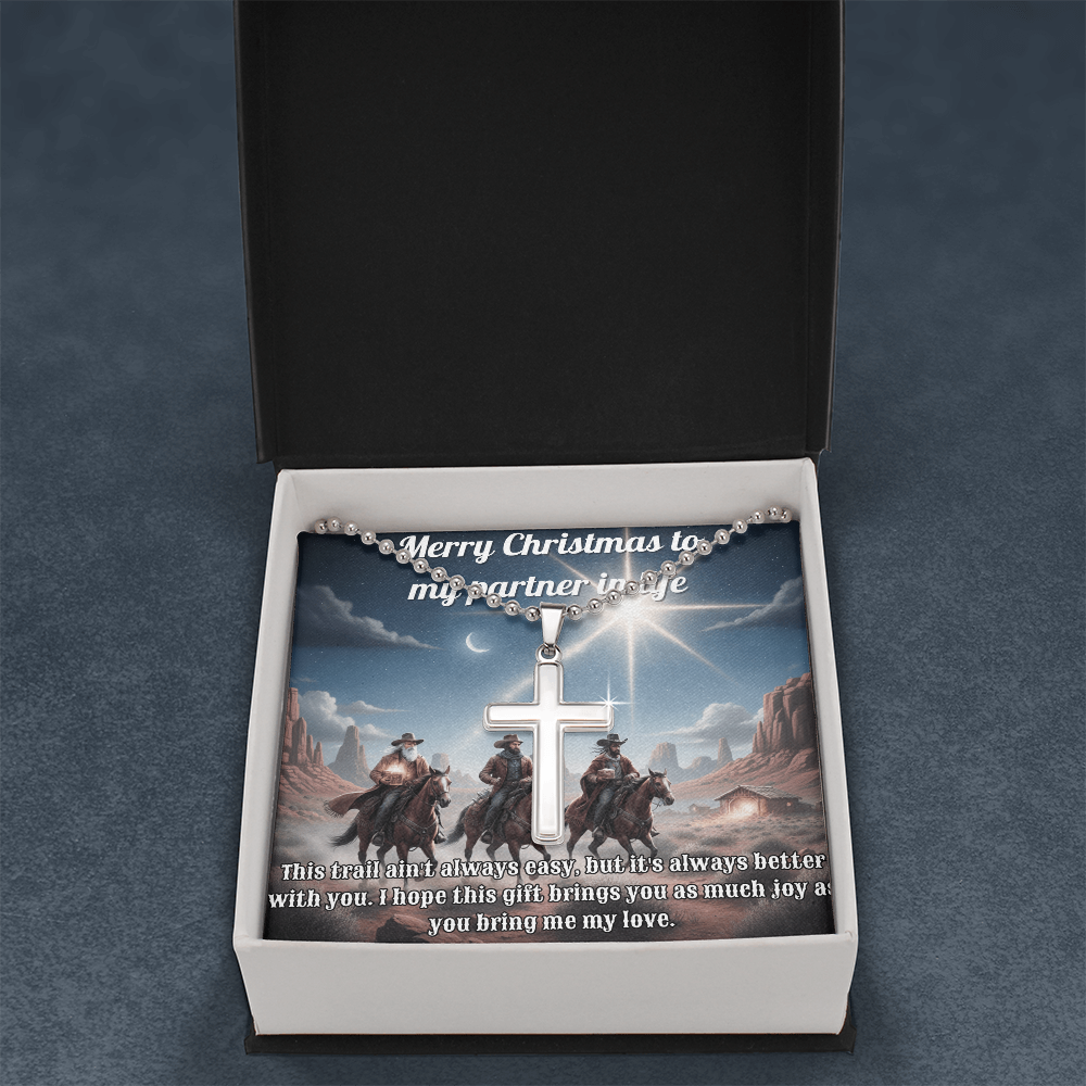 Artisan Cross Necklace For Him/Her Western-Style 3 Wise Men Christian Message Card
