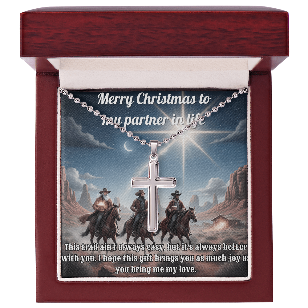 Artisan Cross Necklace For Him/Her Western-Style 3 Wise Men Christian Message Card