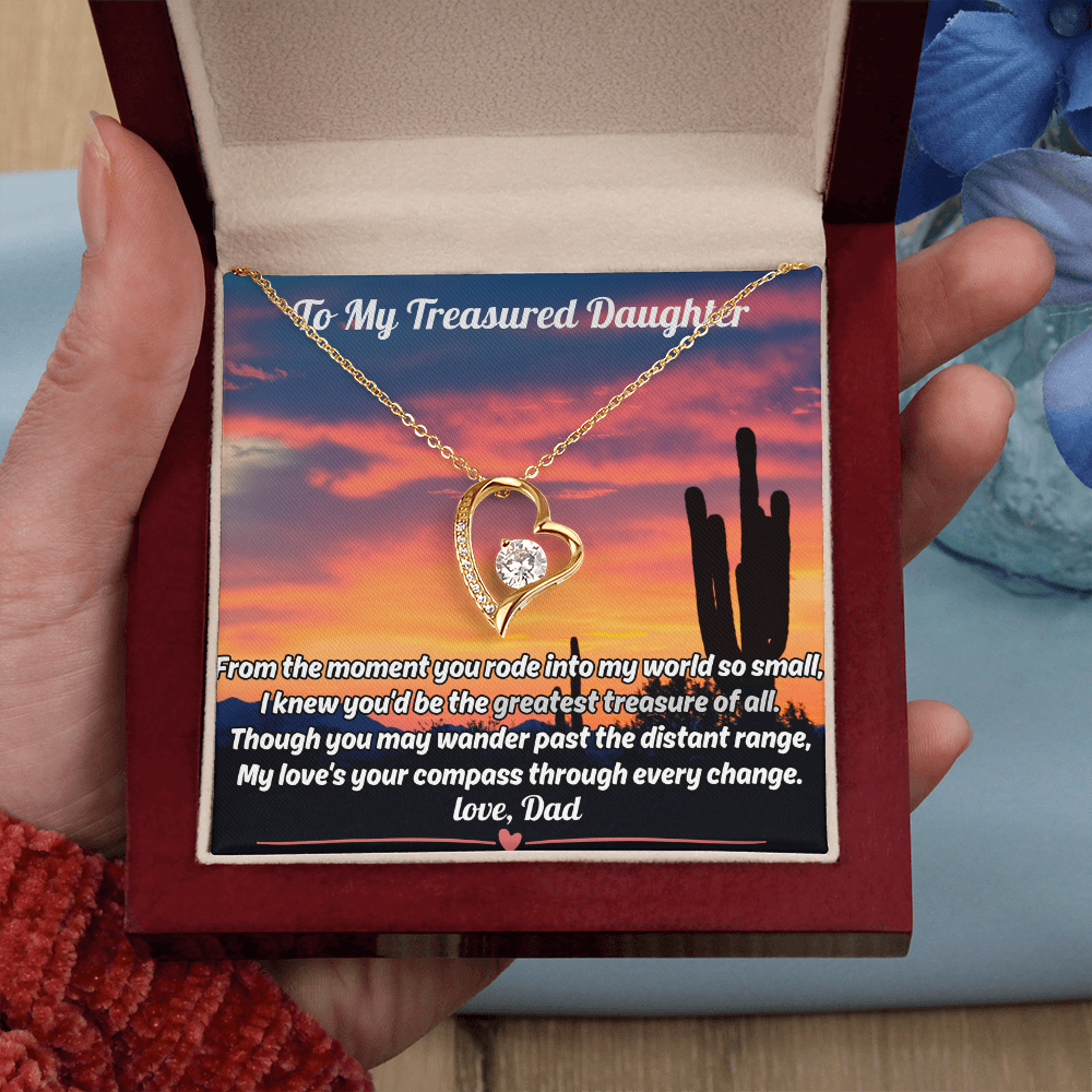 Luxury Forever Love Necklace Gift For Our Daughter - Poetic Message Card Jewelry