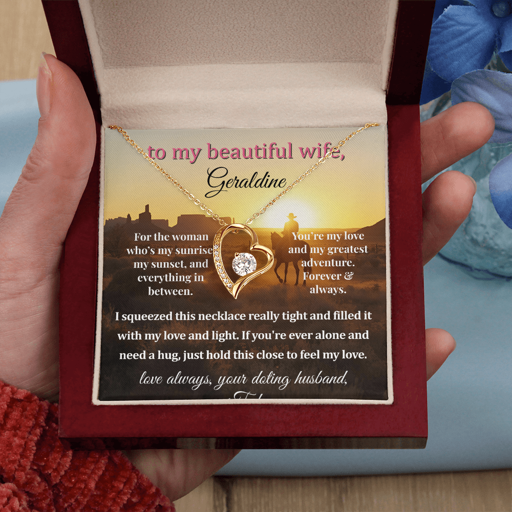 Personalized Message Card For My Wife's Necklace Gift