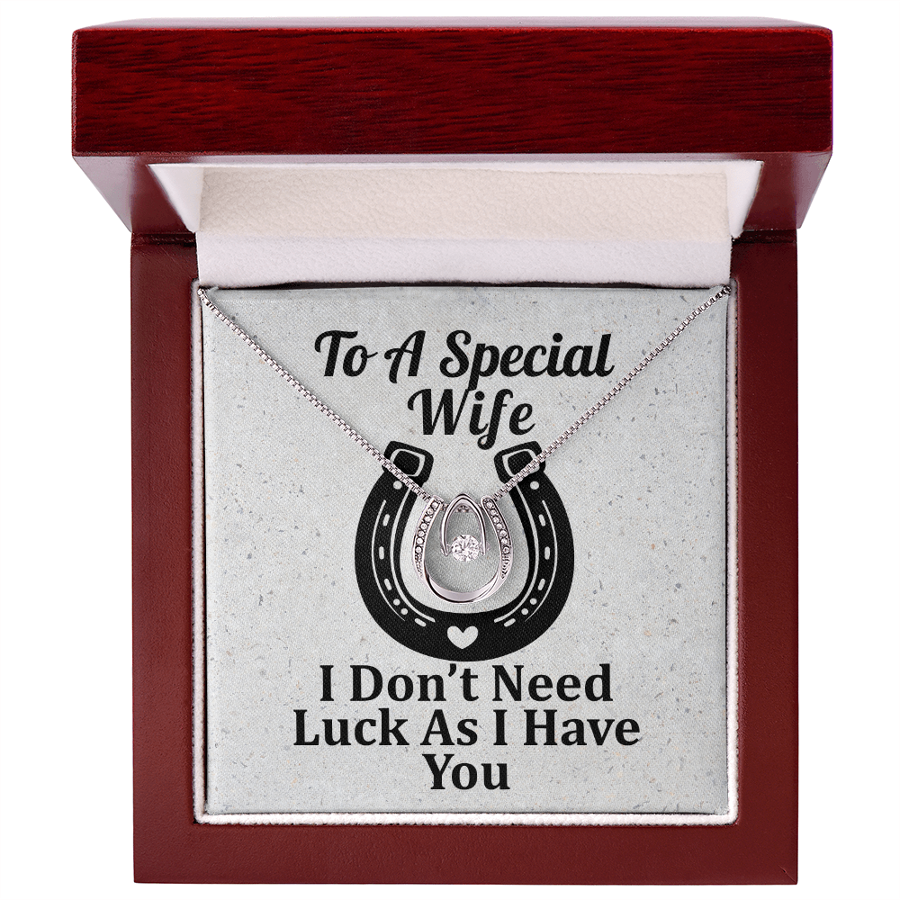 For My Wife Western Theme Horseshoe Lucky In Love Necklace Gift