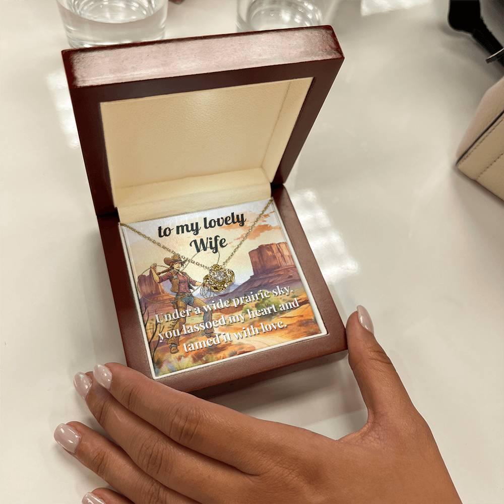 For My Wife - You Lassoed My Heart - Gift Necklace