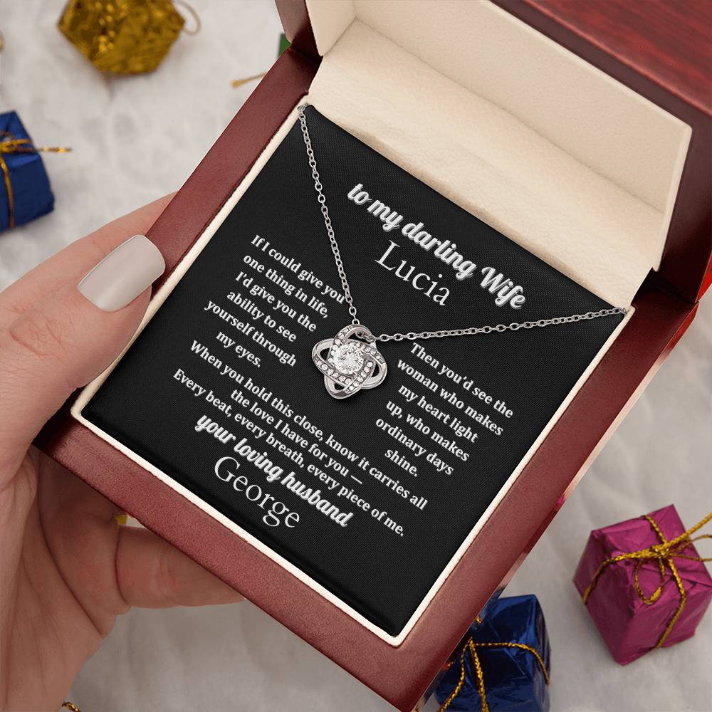 Make This a Personalized Necklace Gift For Your Wife With a Message She'll Love