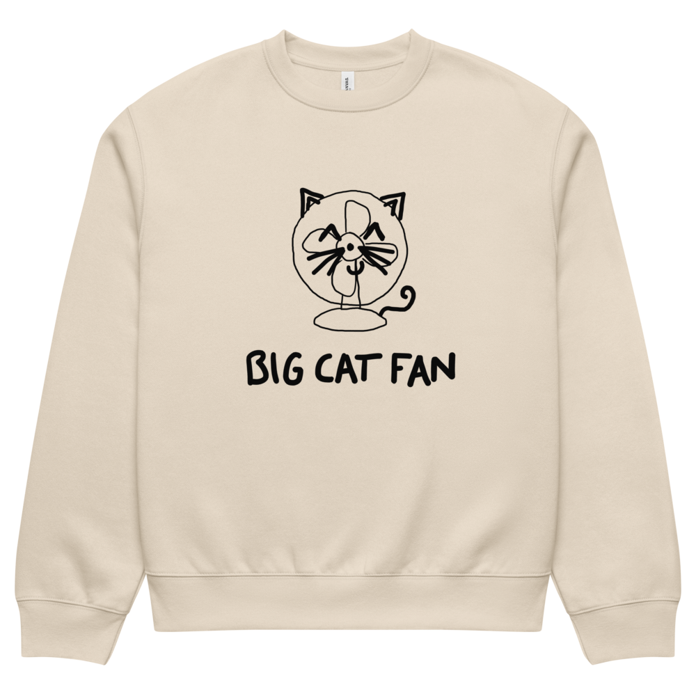 Super Fun Oversized Heavyweight CAT FAN Sweatshirt