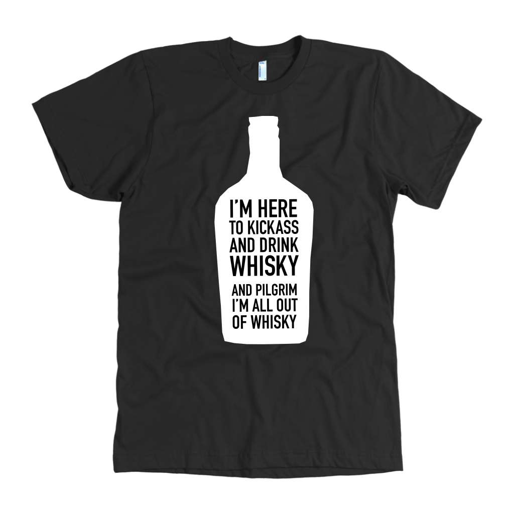 John Wayne Made in USA T-Shirt "I'm Here to Kickass and Drink Whisky"