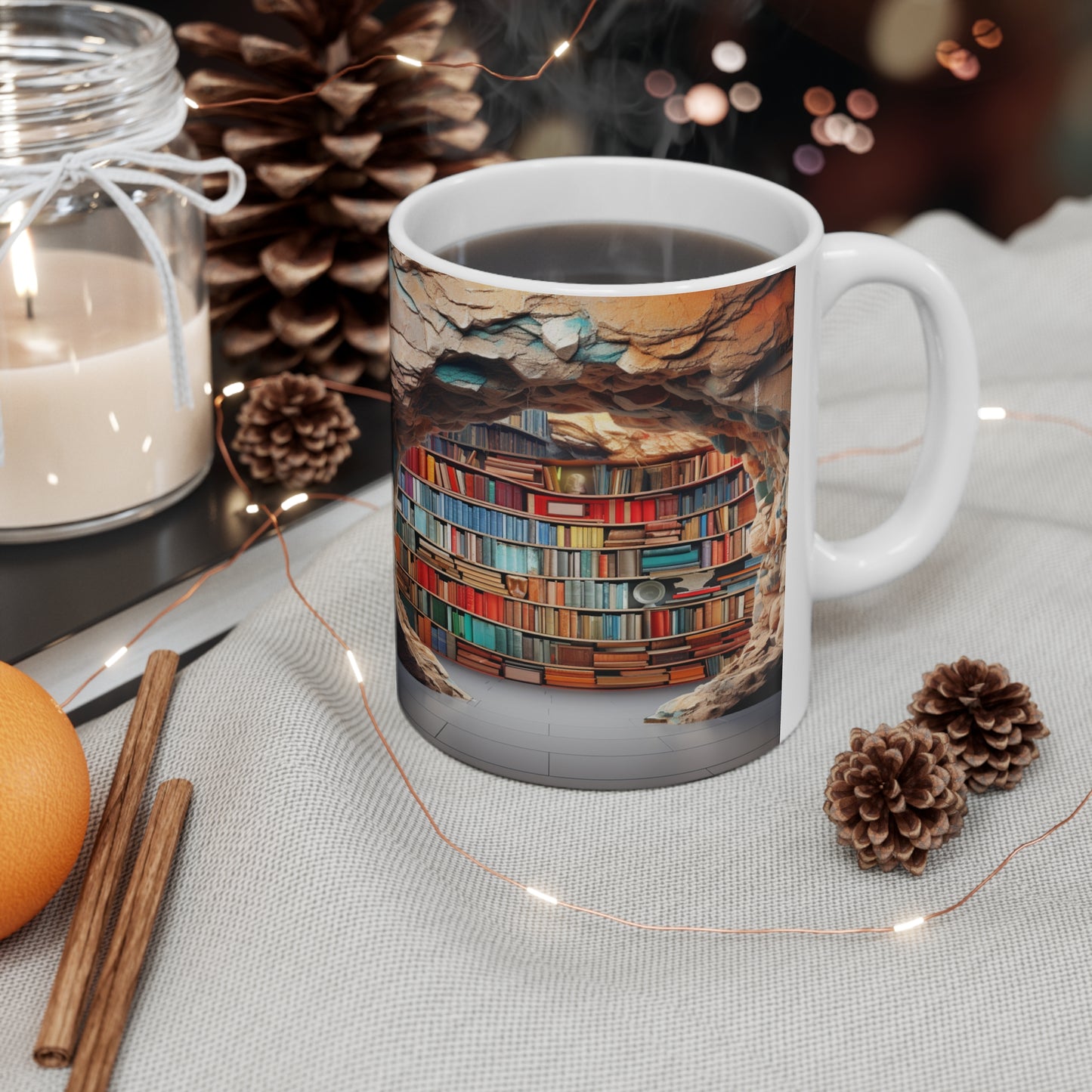 Book Lover's Library Ceramic 11 oz Mug