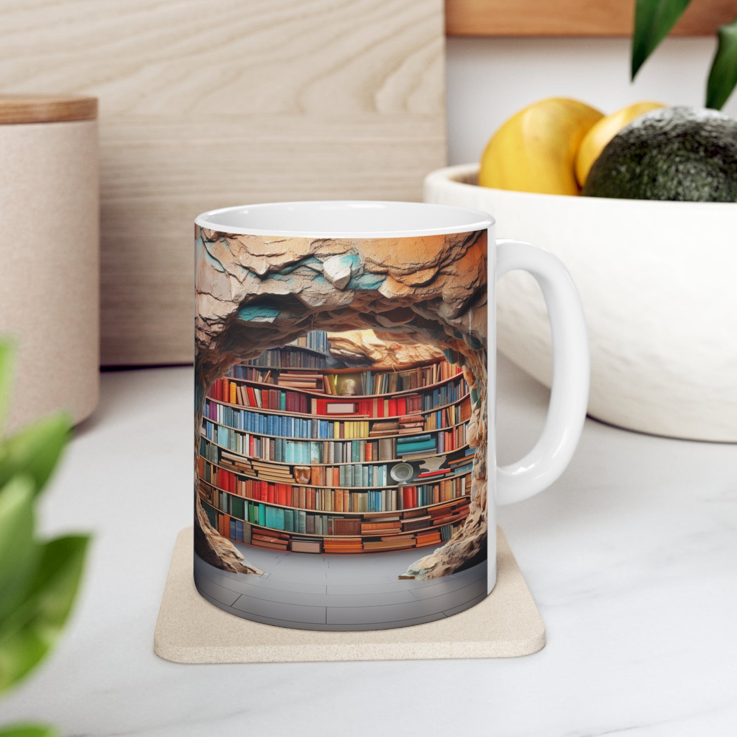 Book Lover's Library Ceramic 11 oz Mug