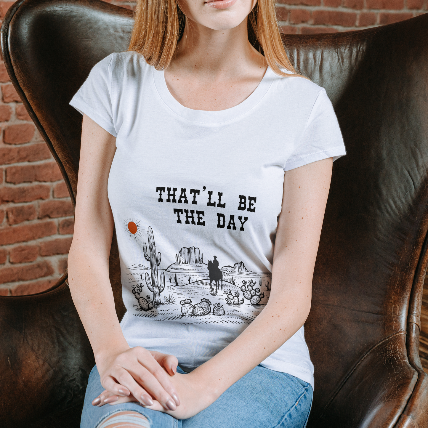 "That'll Be The Day" Western Movie Quote Unisex Organic Ribbed Neck t-shirt
