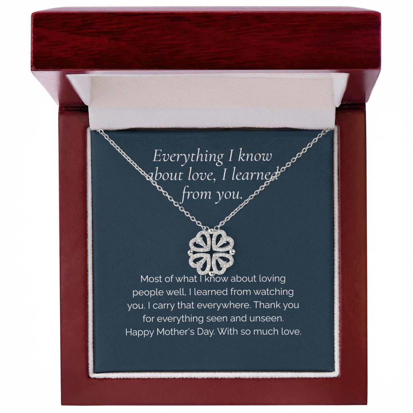 A Mother's Day Gift For Her — "Everything I Know About Love" Magnetic Hearts Necklace