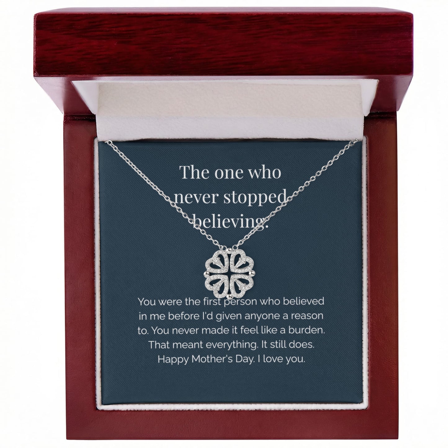 A Mother's Day Gift For Her — "The One Who Never Stopped Believing" Magnetic Hearts Necklace