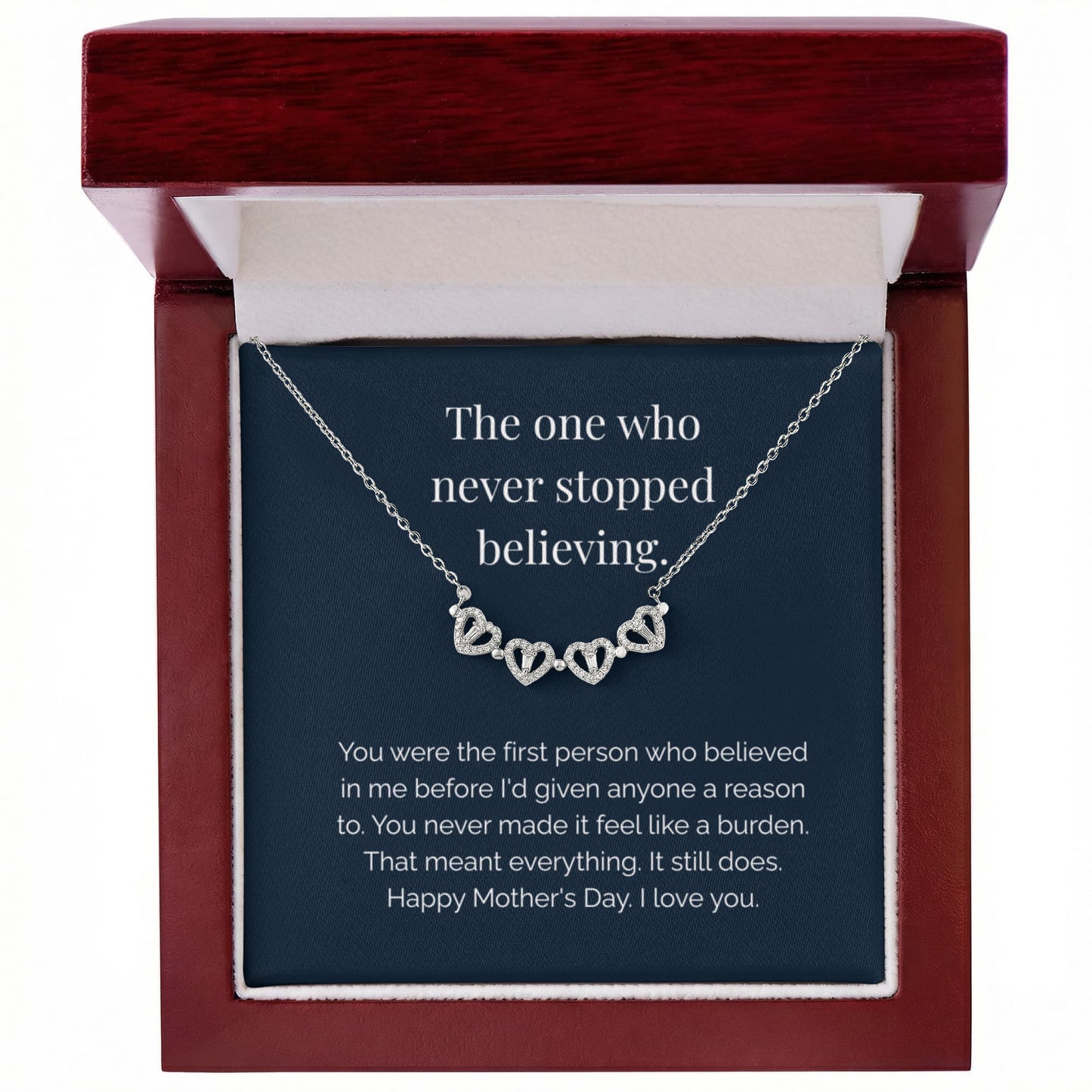 A Mother's Day Gift For Her — "The One Who Never Stopped Believing" Magnetic Hearts Necklace