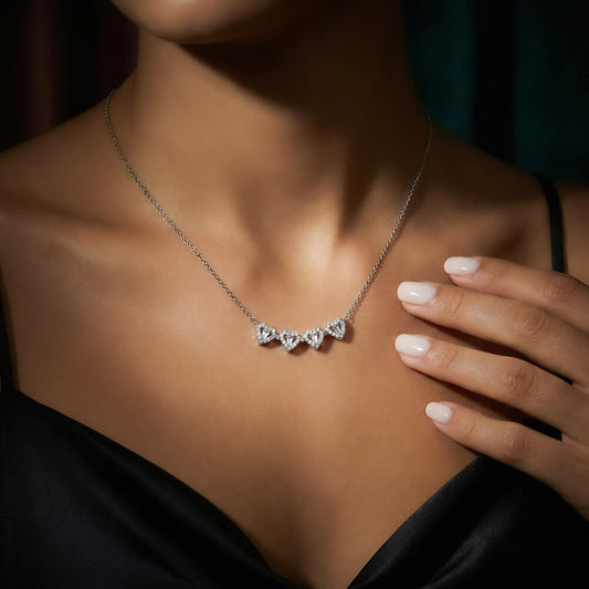 A Beautiful 2-in-1 Lucky Clover, Magnetic Hearts Necklace Gift