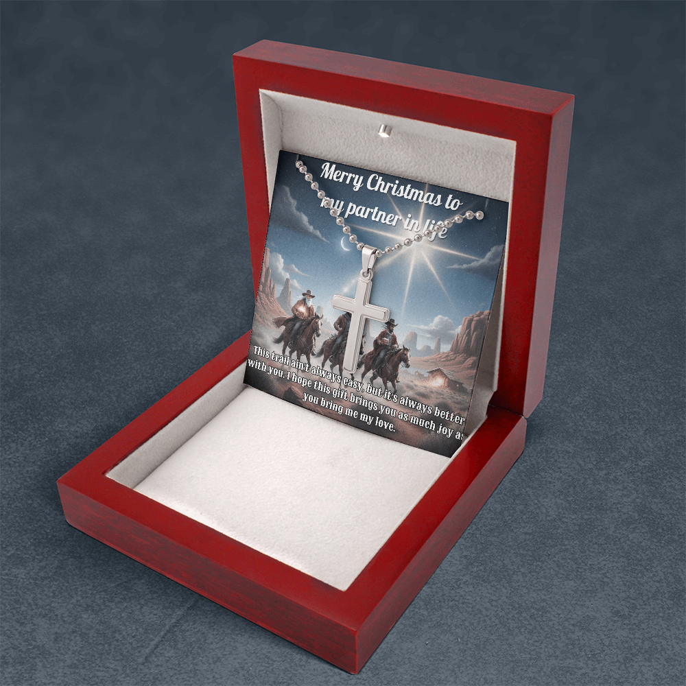 Artisan Cross Necklace For Him/Her Western-Style 3 Wise Men Christian Message Card