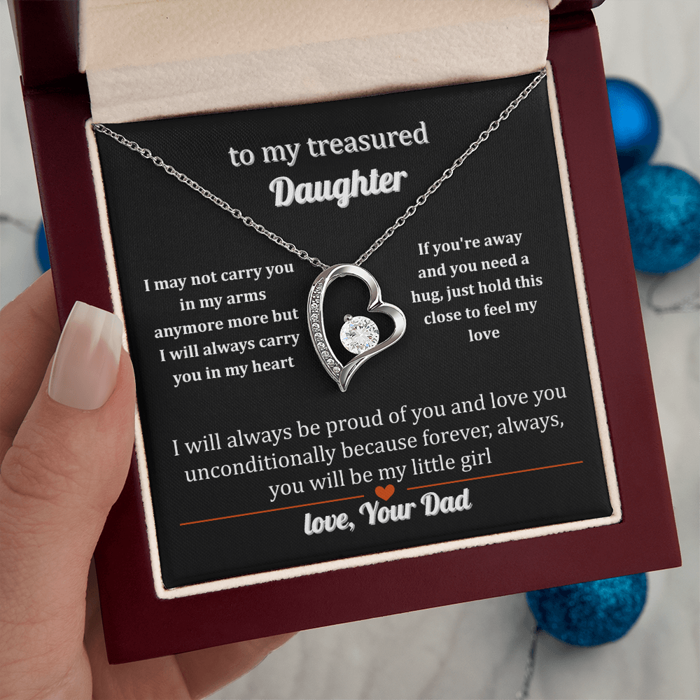 Necklace Gift to a Treasured Daughter From Dad With Love Forever