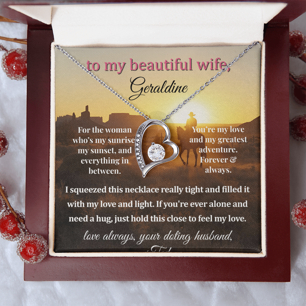 Personalized  Message Card For My Wife's Necklace Gift