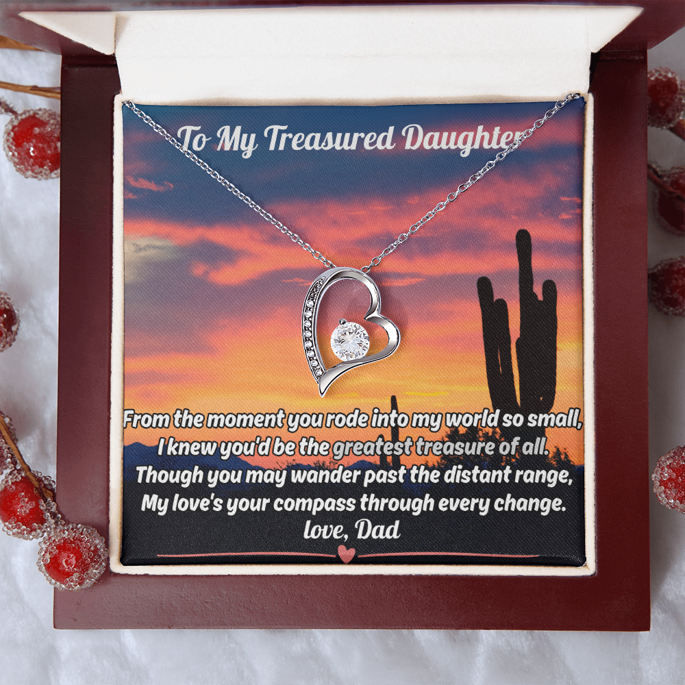 Luxury Forever Love Necklace Gift For Our Daughter - Poetic Message Card Jewelry