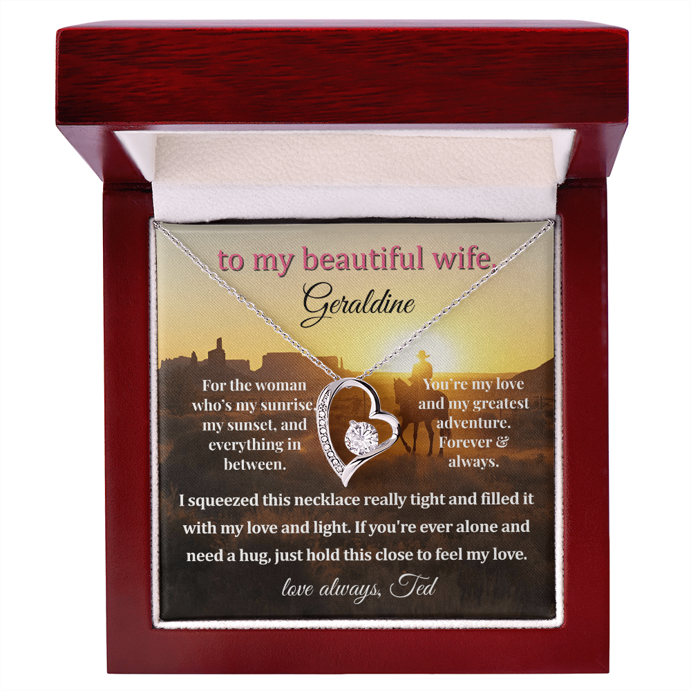 Personalized  Message Card For My Wife's Necklace Gift