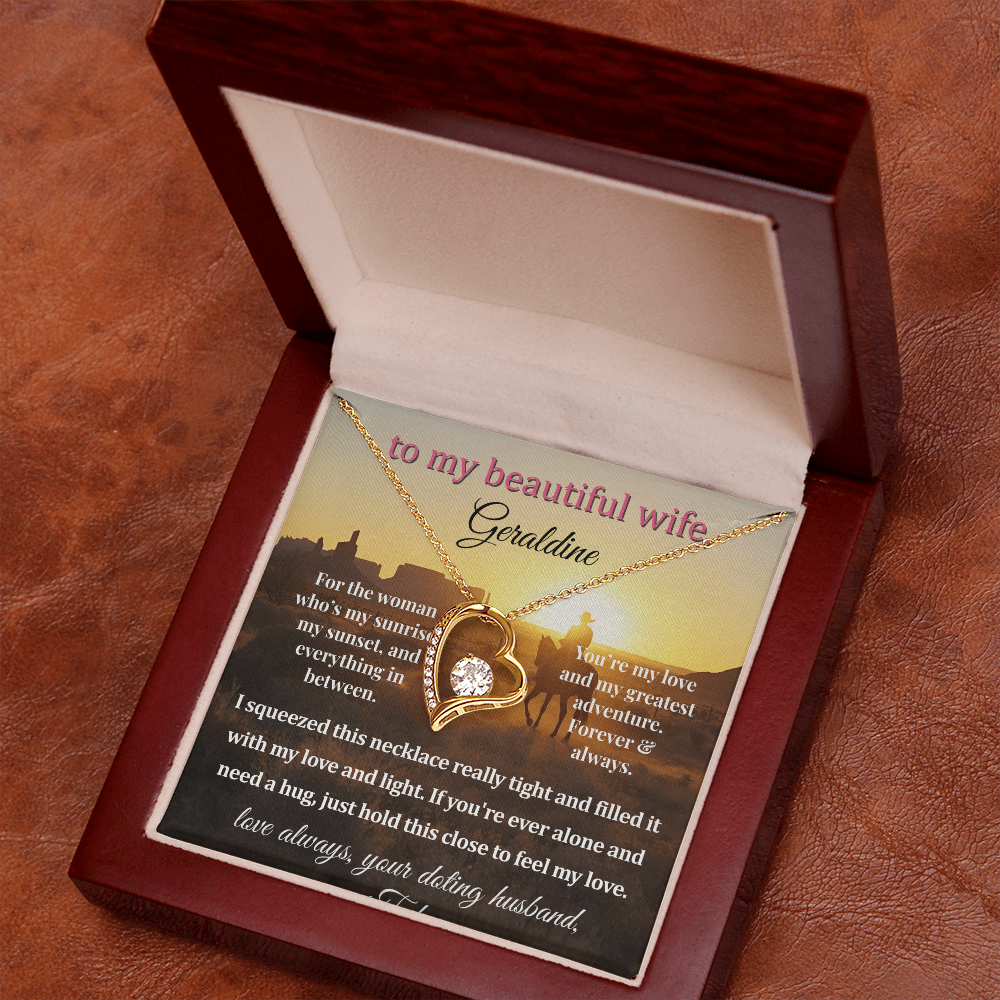 Personalized  Message Card For My Wife's Necklace Gift