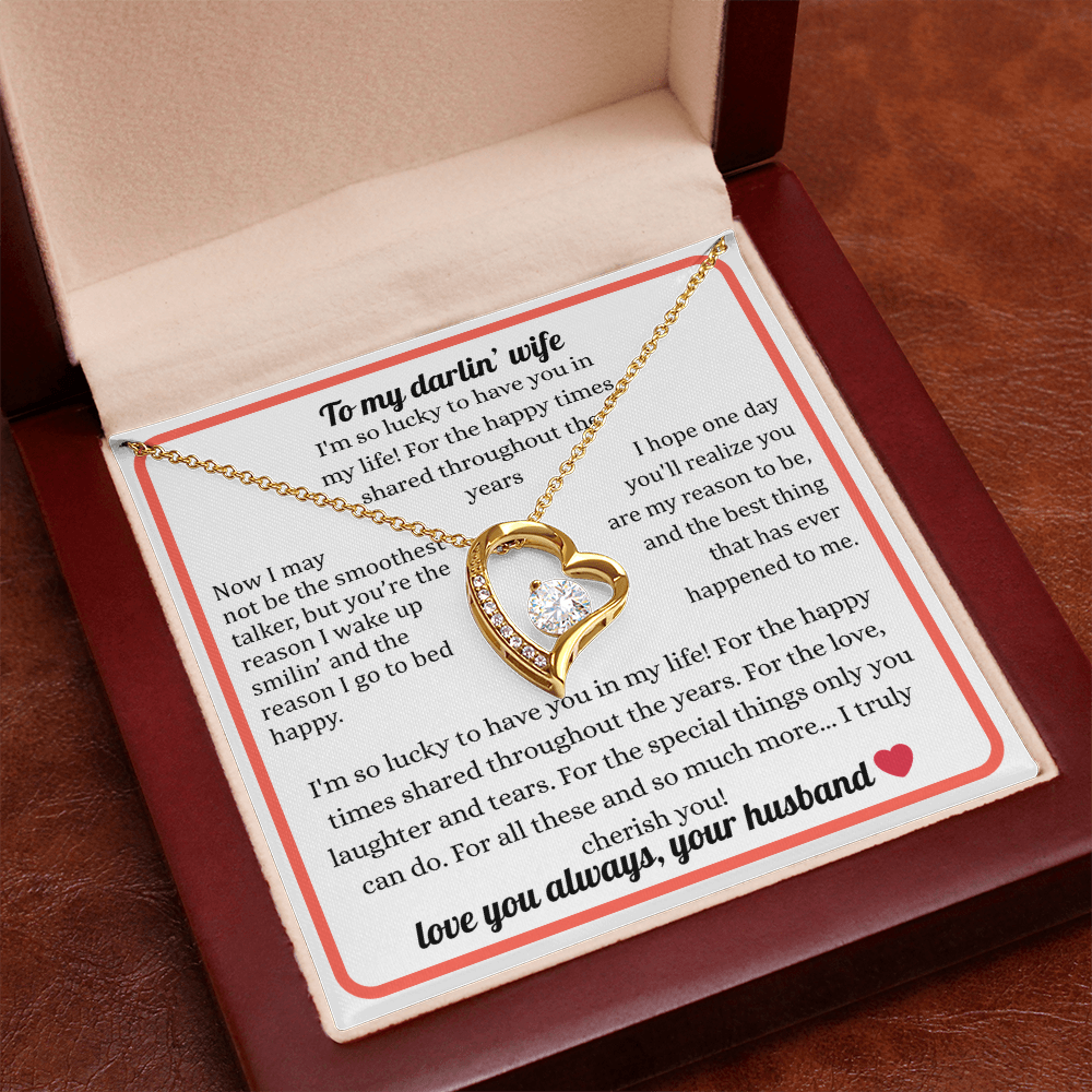 Beautiful Necklace Gift For My Wife With Sentimental Message Card