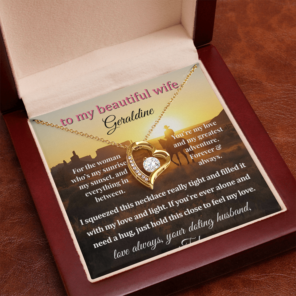 Personalized  Message Card For My Wife's Necklace Gift