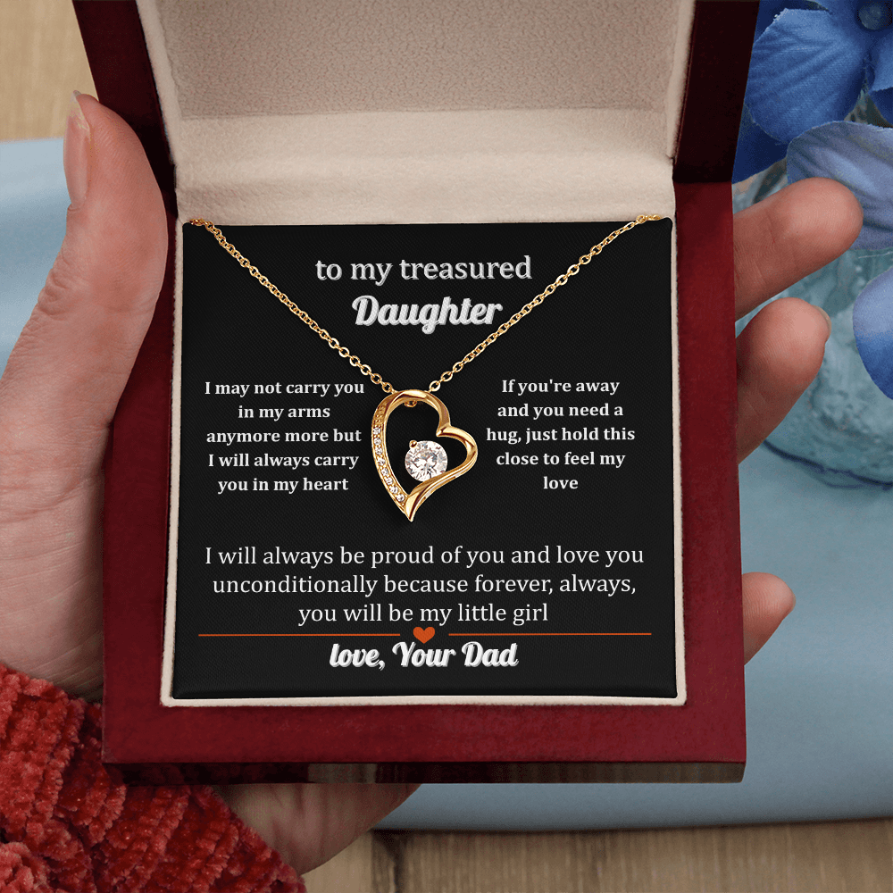 Necklace Gift to a Treasured Daughter From Dad With Love Forever