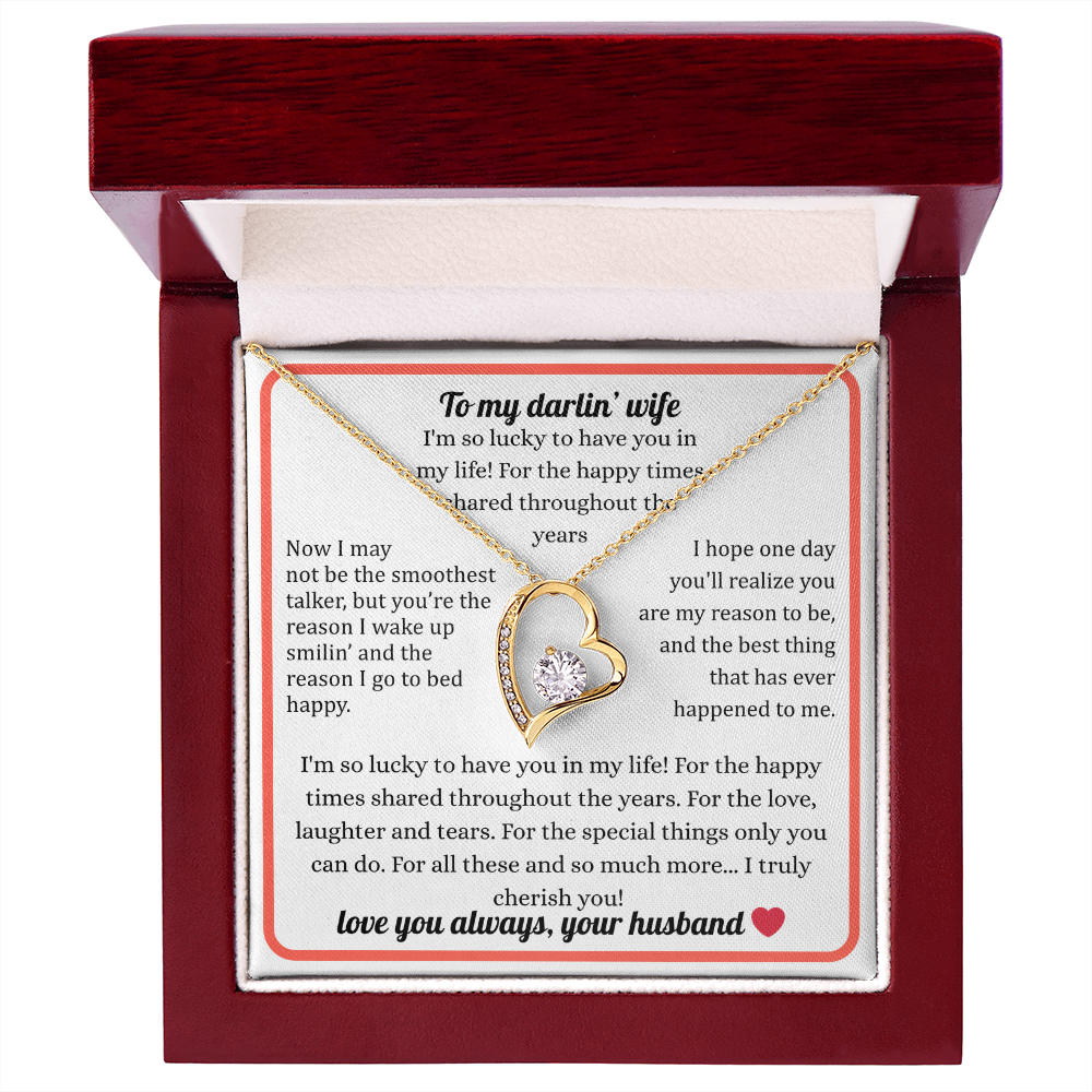 Beautiful Necklace Gift For My Wife With Sentimental Message Card