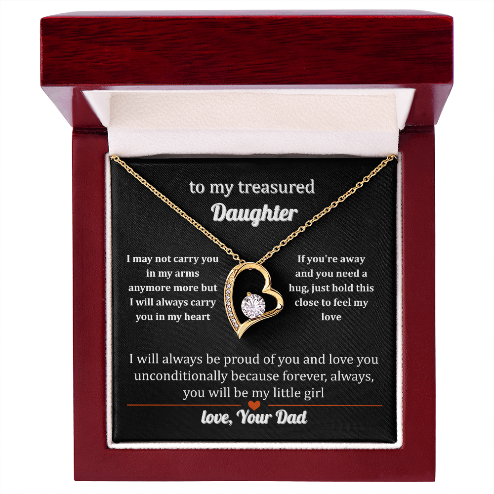 Necklace Gift to a Treasured Daughter From Dad With Love Forever