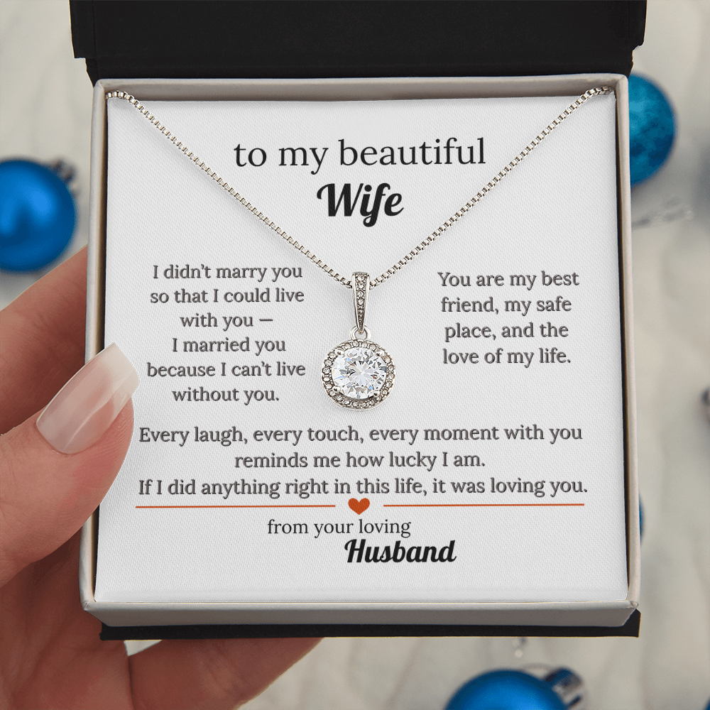 Message Card Jewelry Necklace Gift For My Wife With Love