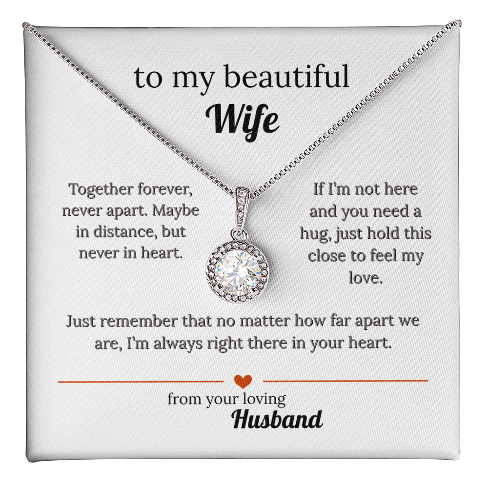 Message Card Jewelry Necklace Gift For Your Wife With Love