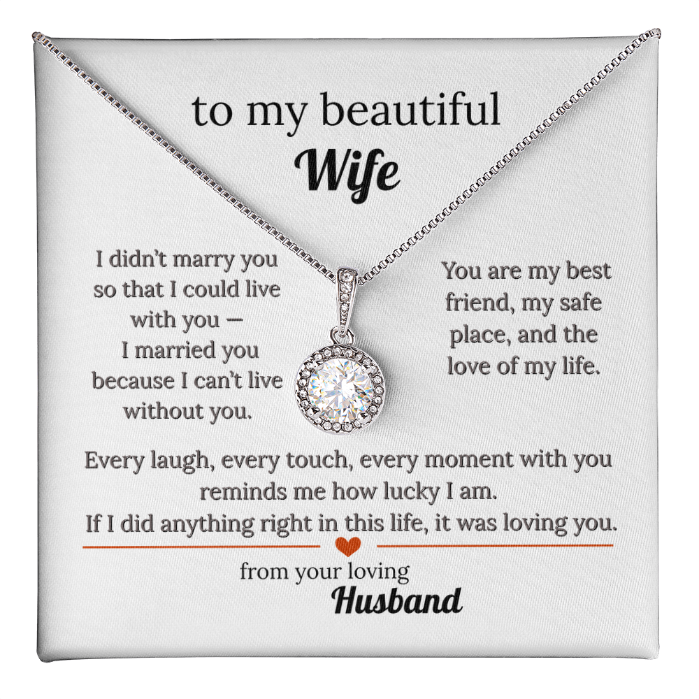 Message Card Jewelry Necklace Gift For My Wife With Love