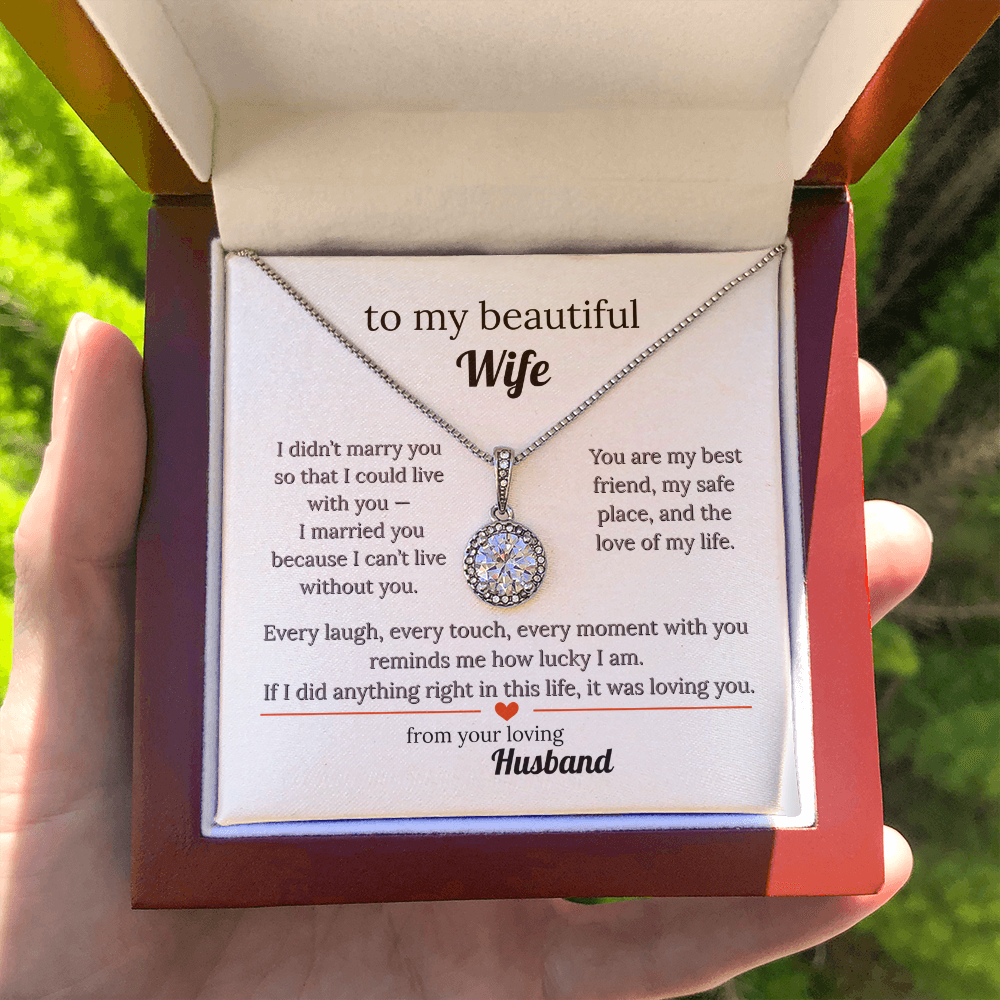 Message Card Jewelry Necklace Gift For My Wife With Love