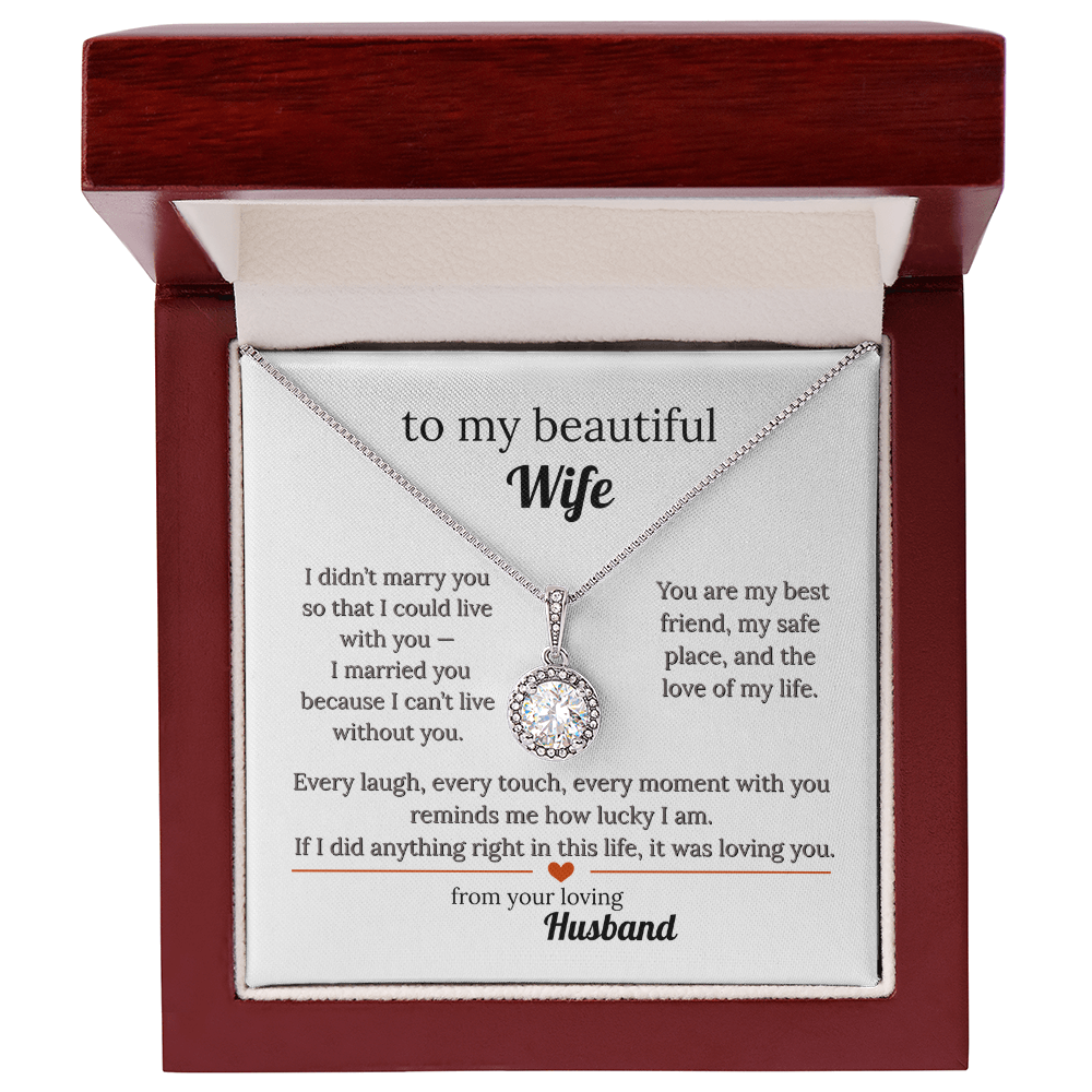 Message Card Jewelry Necklace Gift For My Wife With Love