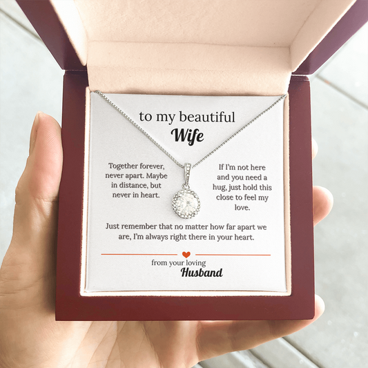 Message Card Jewelry Necklace Gift For Your Wife With Love
