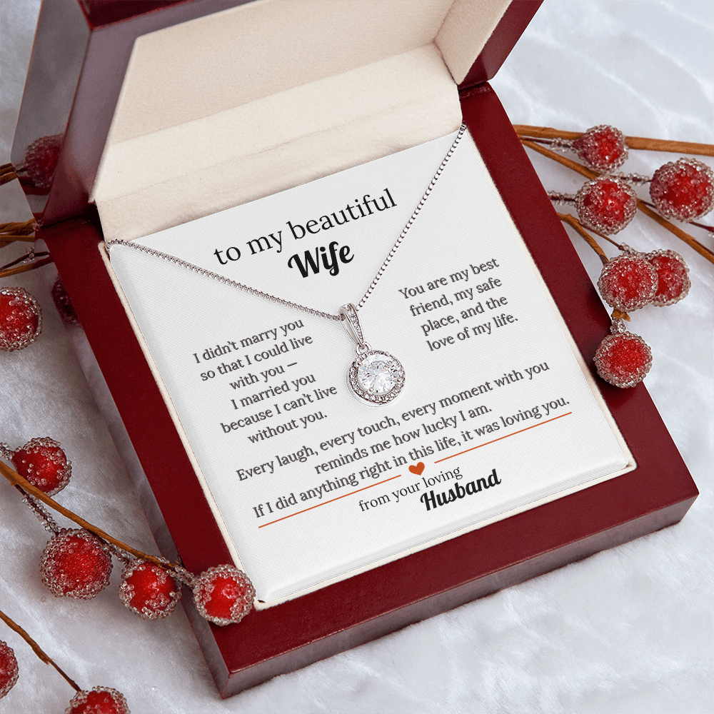 Message Card Jewelry Necklace Gift For My Wife With Love