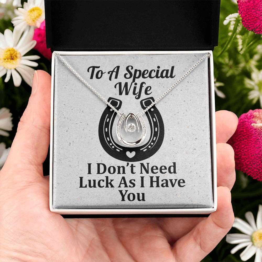 For My Wife Western Theme Horseshoe Lucky In Love Necklace Gift