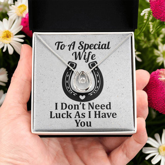 For My Wife Western Theme Horseshoe Lucky In Love Necklace Gift