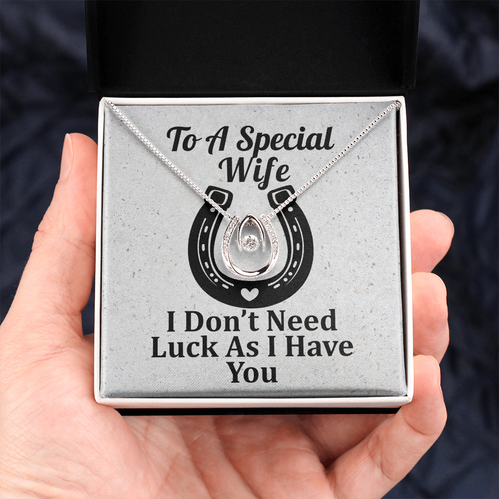 For My Wife Western Theme Horseshoe Lucky In Love Necklace Gift