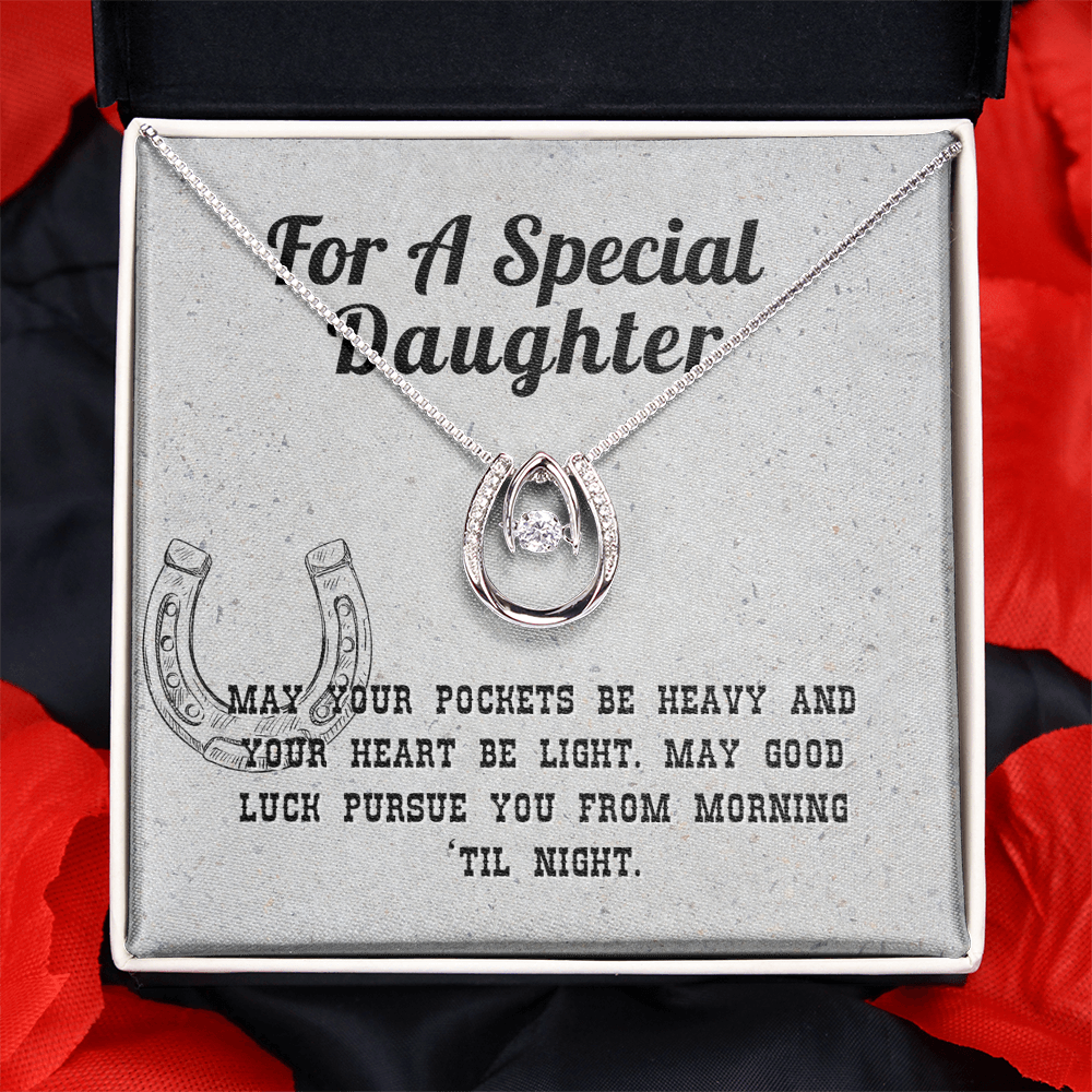 Western Style Horseshoe Themed Lucky Necklace For Your Daughter