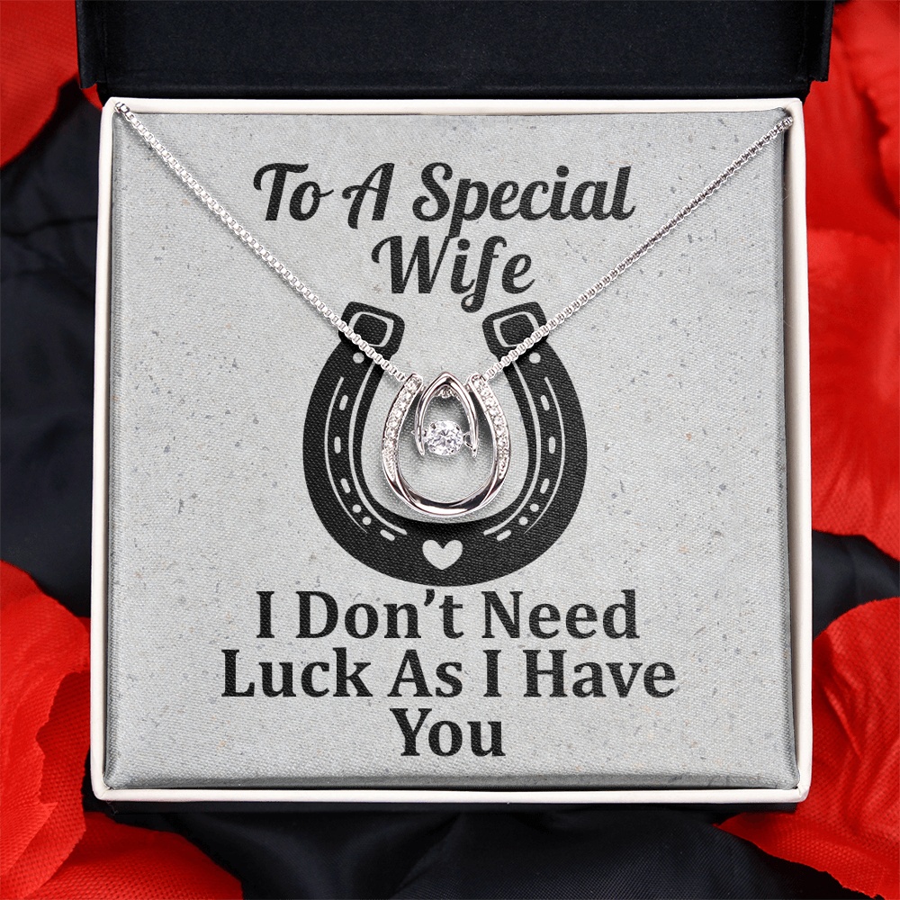 For My Wife Western Theme Horseshoe Lucky In Love Necklace Gift