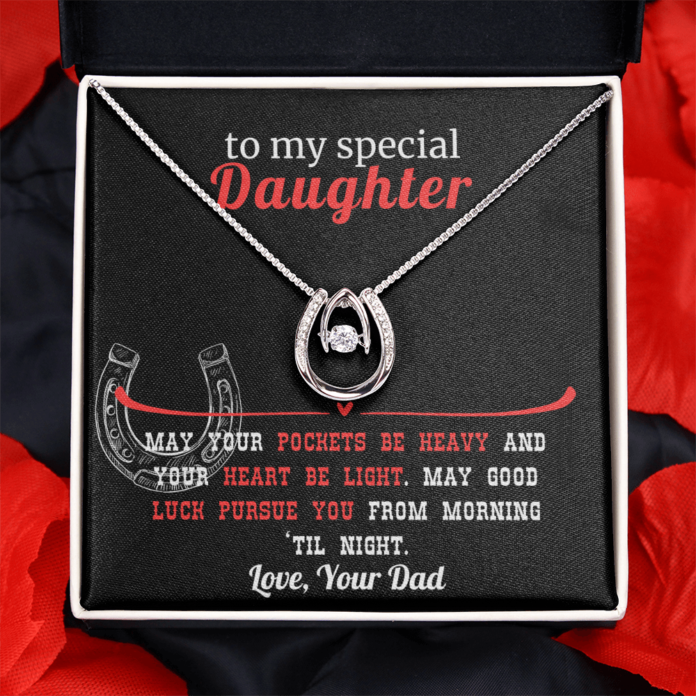 Western Style Horseshoe Themed Lucky Necklace For Your Daughter