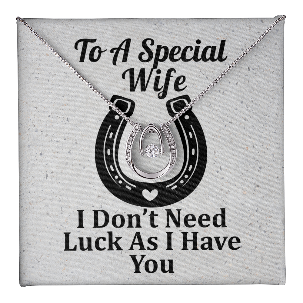 For My Wife Western Theme Horseshoe Lucky In Love Necklace Gift