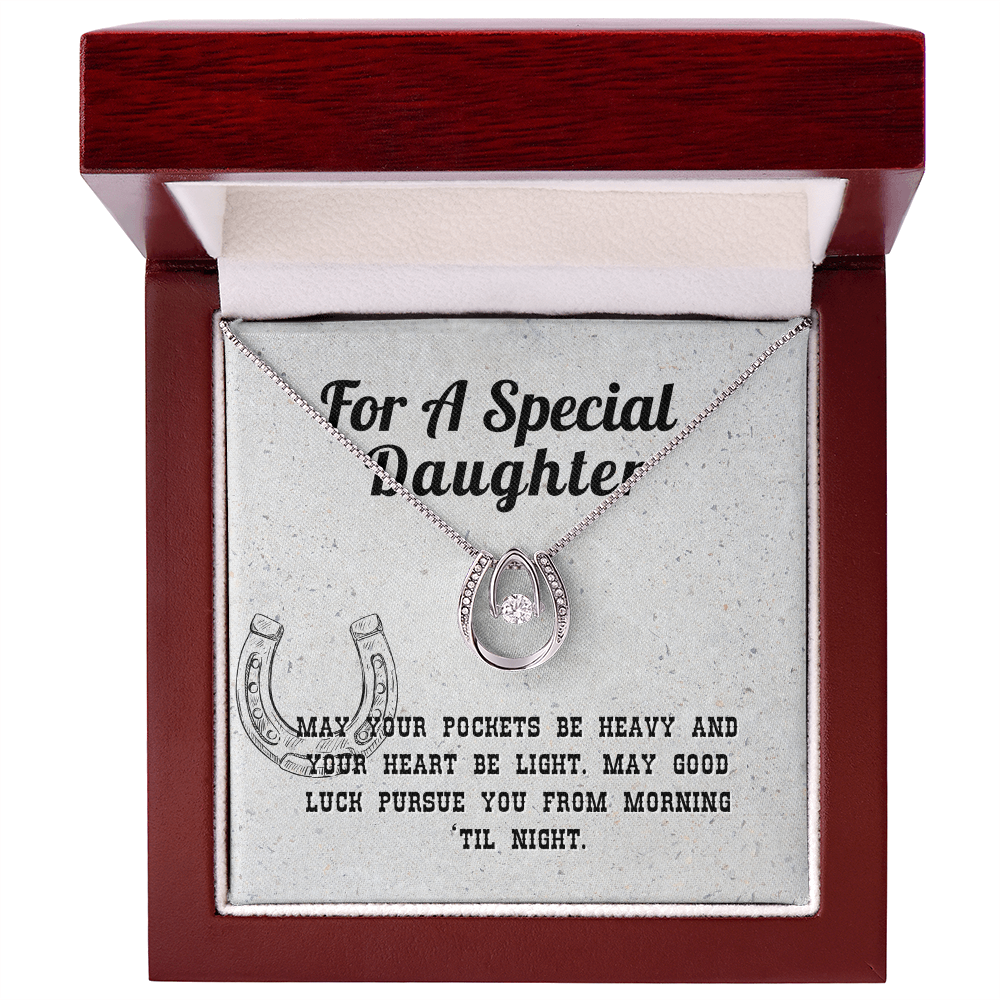 Western Style Horseshoe Themed Lucky Necklace For Your Daughter