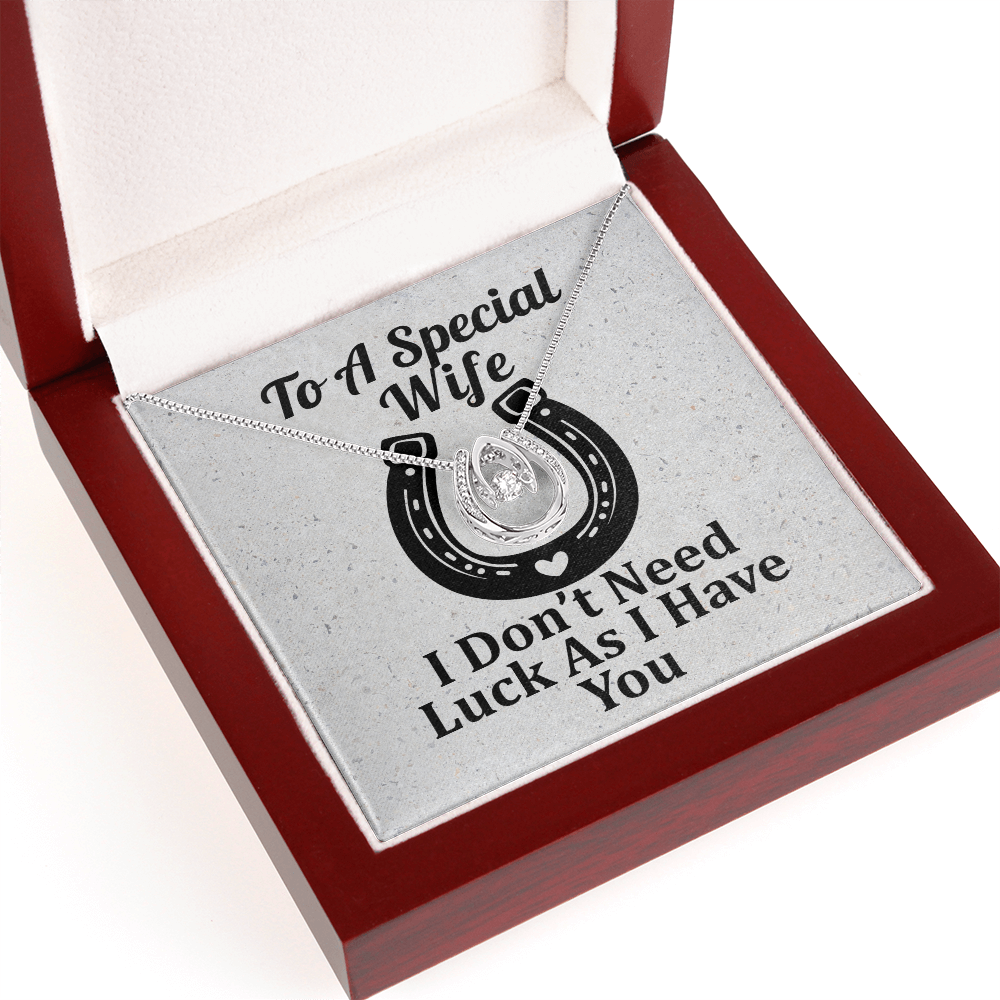 For My Wife Western Theme Horseshoe Lucky In Love Necklace Gift
