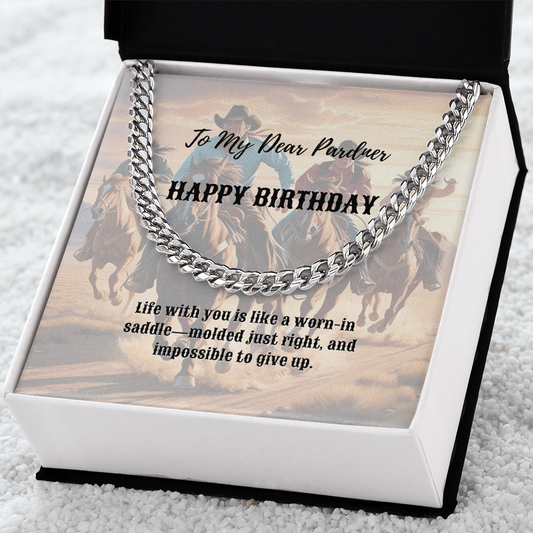 Jewelry - Cuban Link Chain - With A Message For The Cowboy