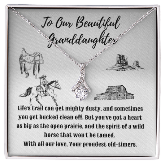 Western Style Message to That Special Granddaughter - Alluring Beauty Necklace