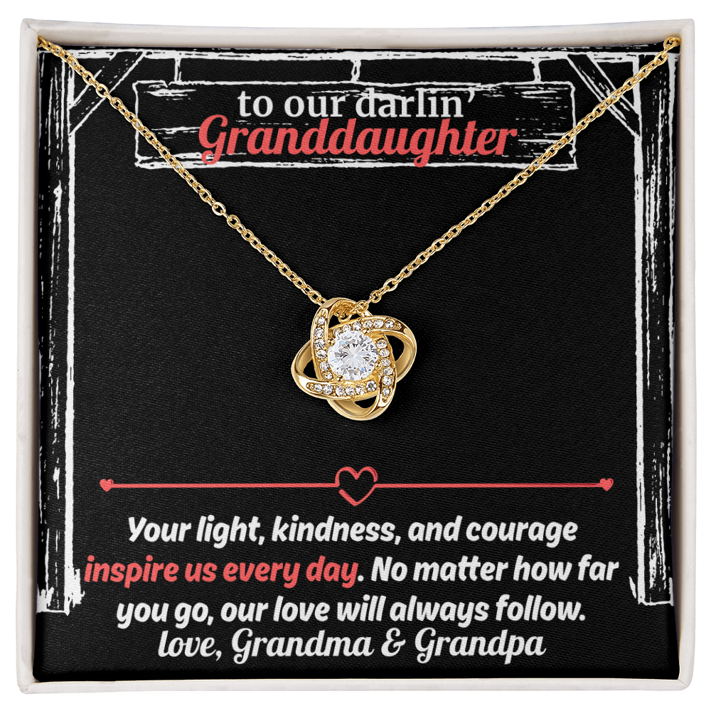 Gift For Our Inspirational Granddaughter - The Love Knot Necklace