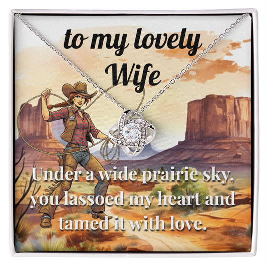 For My Wife - You Lassoed My Heart - Gift Necklace