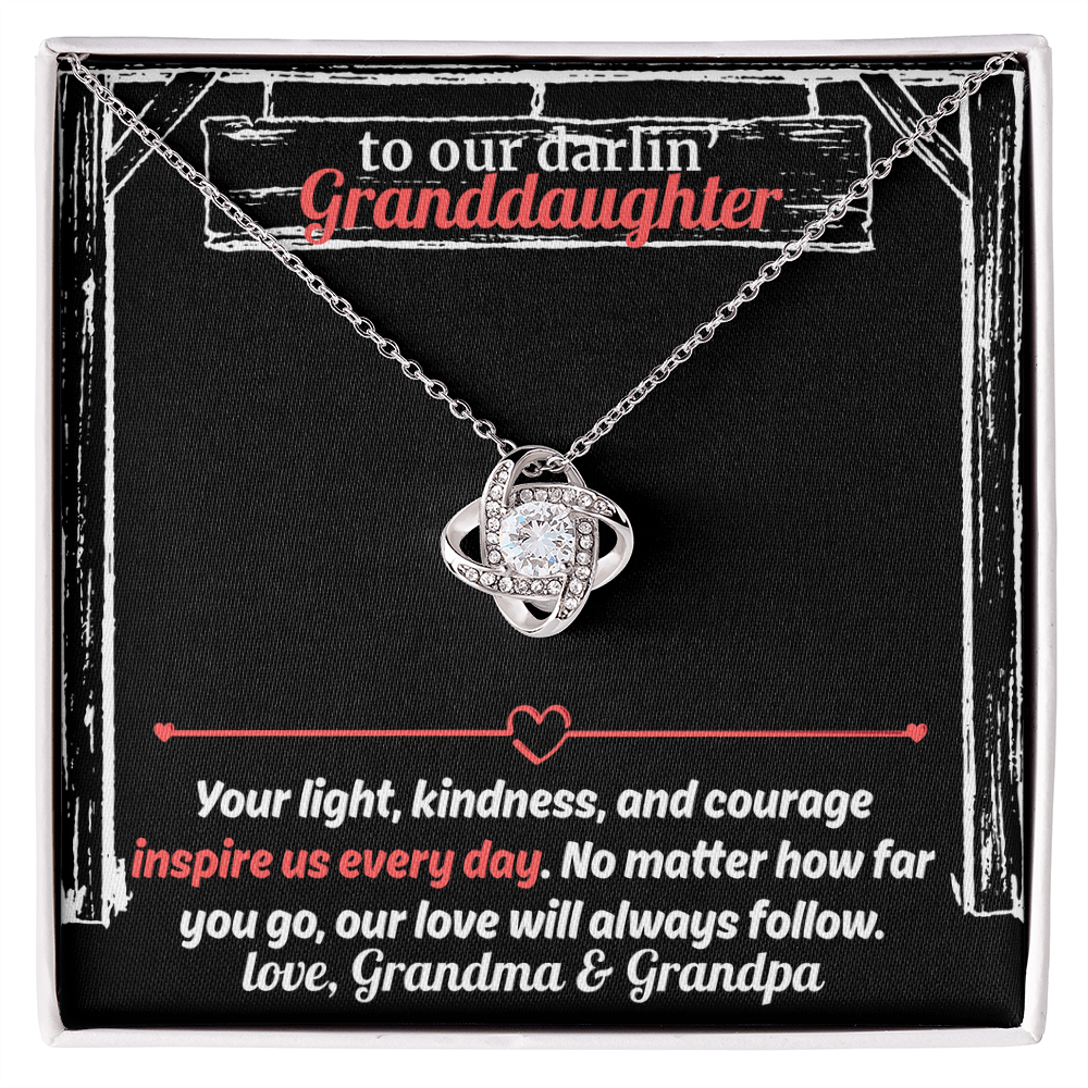 Gift For Our Inspirational Granddaughter - The Love Knot Necklace